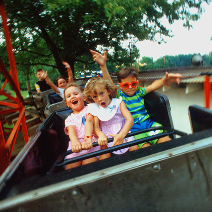 Children on rollercoaster at Camden Park in Huntington West Virginia