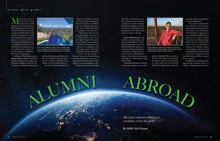 Alumni Abroad article layout